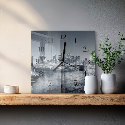 Quadratische wanduhr modern Nachthorizont