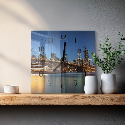 Moderne wanduhr quadratisch Horizontale Brücke