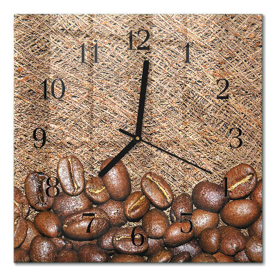 Moderne wanduhr quadratisch Kaffeebohnen