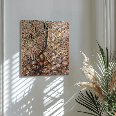 Moderne wanduhr quadratisch Kaffeebohnen