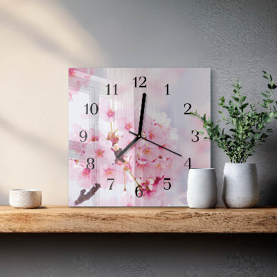 Moderne wanduhr quadratisch Blumen
