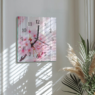 Moderne wanduhr quadratisch Blumen