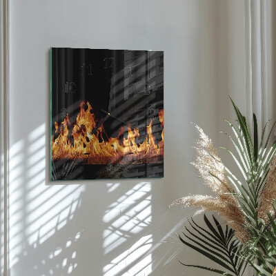 Glasuhr quadratisch Feuer