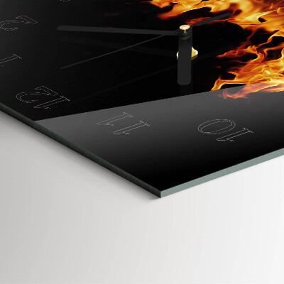 Glasuhr quadratisch Feuer