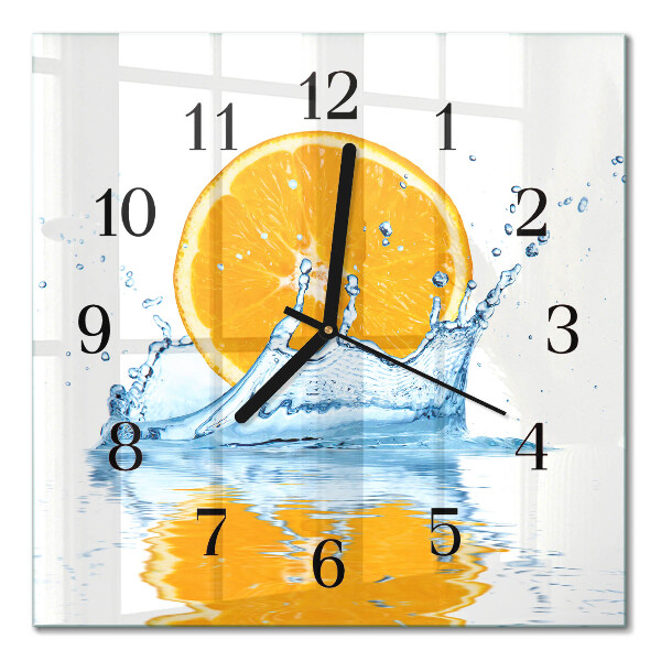 Quadratische wanduhr Orangenwasser