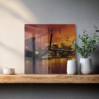 Moderne wanduhr quadratisch Horizontale Brücke