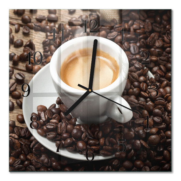 Quadratische wanduhr Eine Tasse Kaffee