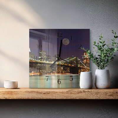 Moderne wanduhr quadratisch Horizontale Brücke