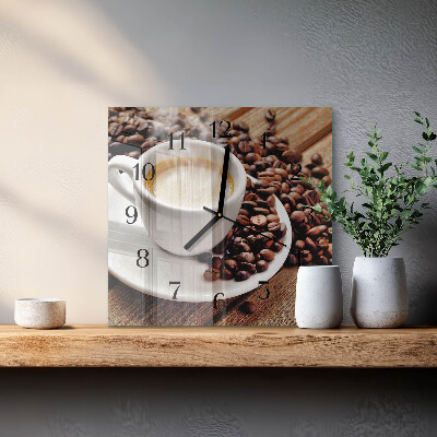 Moderne wanduhr quadratisch Eine Tasse Kaffee