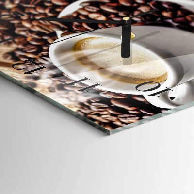 Moderne wanduhr quadratisch Eine Tasse Kaffee