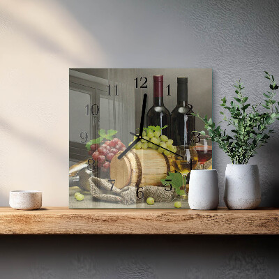 Glasuhr quadratisch Trauben für Wein