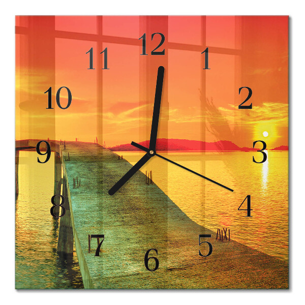 Quadratische wanduhr Brücke