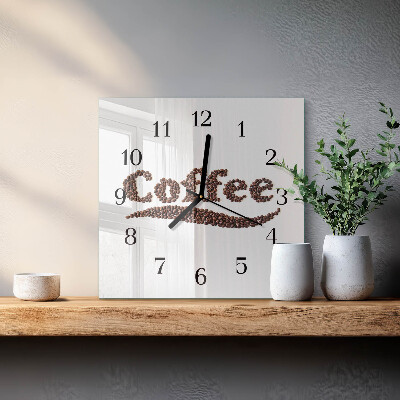 Wanduhr mit motiv quadratisch Kaffee 