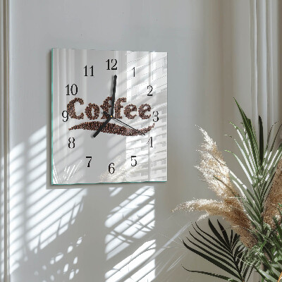 Wanduhr mit motiv quadratisch Kaffee 