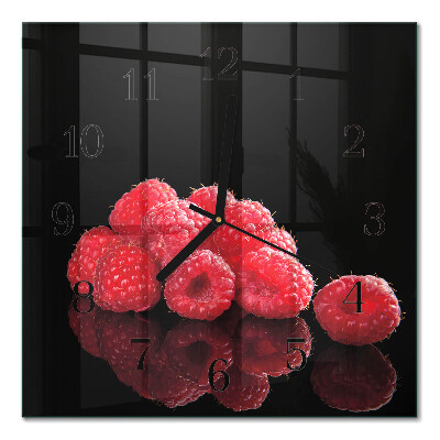 Glasuhr quadratisch Himbeeren