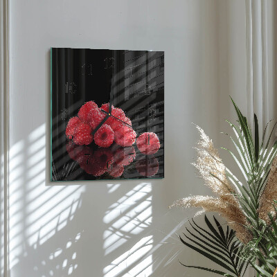 Glasuhr quadratisch Himbeeren