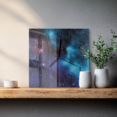 Quadratische wanduhr modern Sternenhimmel