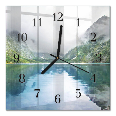 Moderne wanduhr quadratisch Bergsee