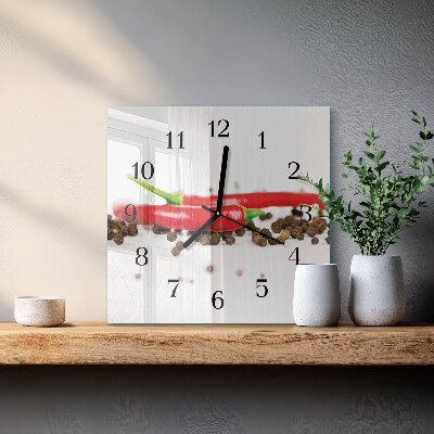 Wanduhr mit motiv quadratisch Pfefferkörner
