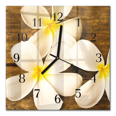 Wanduhr mit motiv quadratisch Blumen