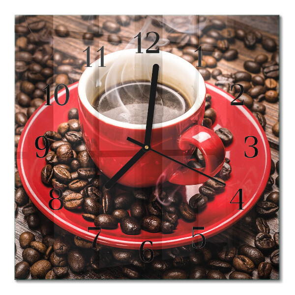 Quadratische wanduhr modern Eine Tasse Kaffee