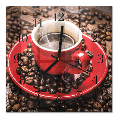 Quadratische wanduhr modern Eine Tasse Kaffee