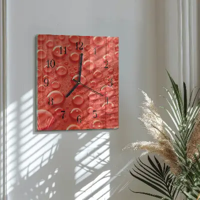 Quadratische wanduhr Wassertropfen