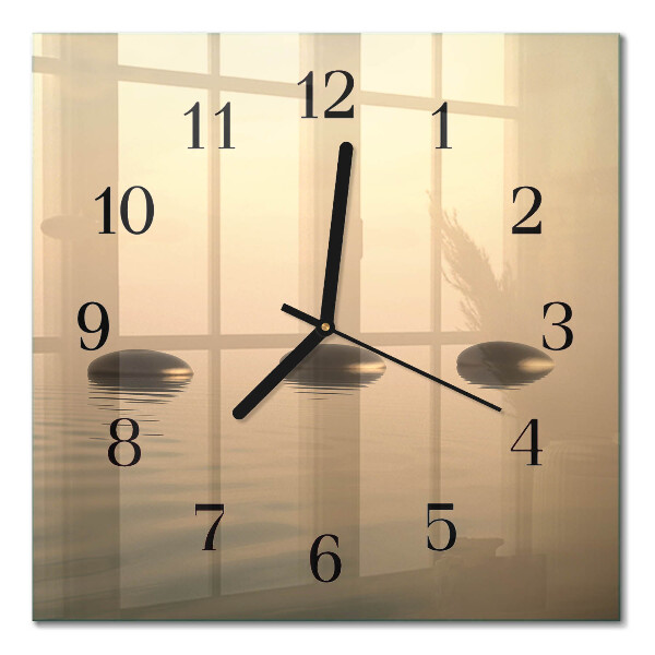 Quadratische wanduhr modern Steine ​​Wasser