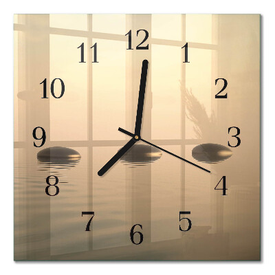 Quadratische wanduhr modern Steine ​​Wasser