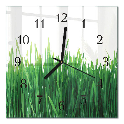 Wanduhr mit motiv quadratisch Gras