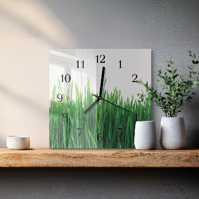 Wanduhr mit motiv quadratisch Gras