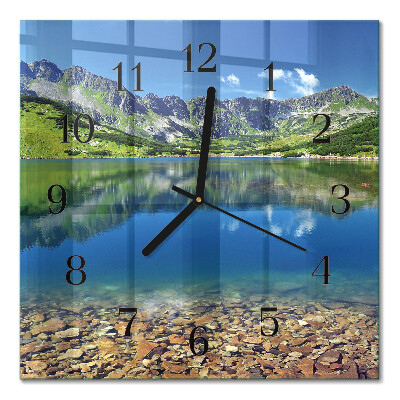 Moderne wanduhr quadratisch Bergsee