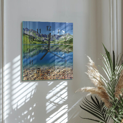 Moderne wanduhr quadratisch Bergsee