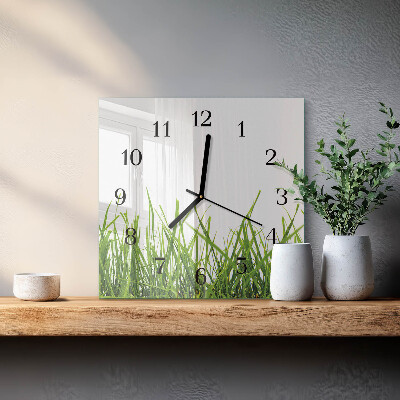 Wanduhr mit motiv quadratisch Gras