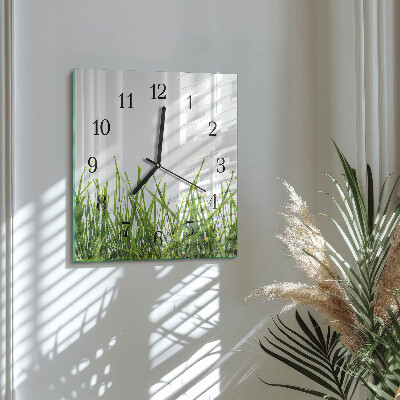 Wanduhr mit motiv quadratisch Gras