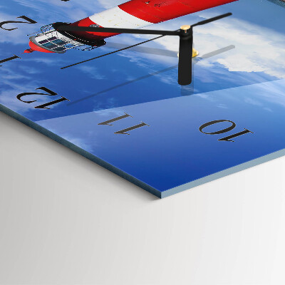 Quadratische wanduhr Leuchtturm