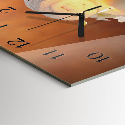 Moderne wanduhr quadratisch Spa-Kerzen