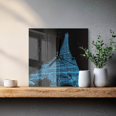 Moderne wanduhr quadratisch Eiffelturm Paris