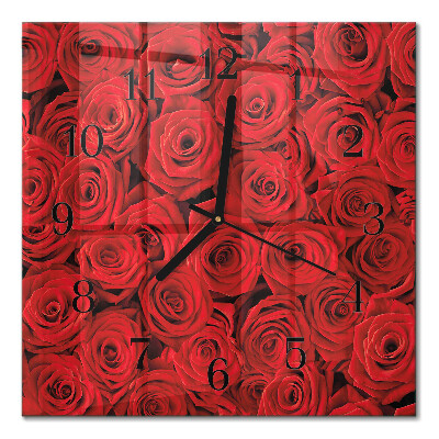 Wanduhr mit motiv quadratisch Rosen
