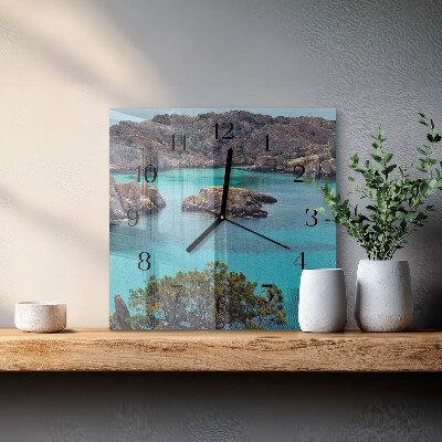 Glasuhr quadratisch Meereslandschaft