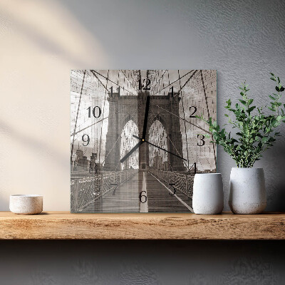 Quadratische wanduhr modern Brücke