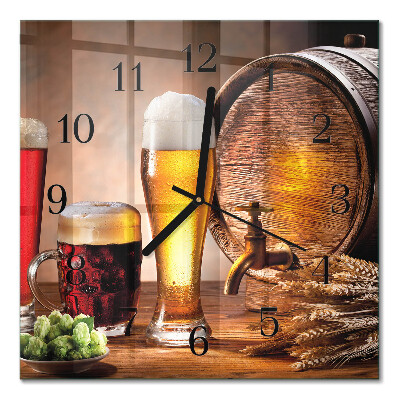 Moderne wanduhr quadratisch Ein Fass Bier
