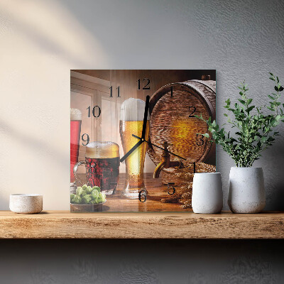 Moderne wanduhr quadratisch Ein Fass Bier