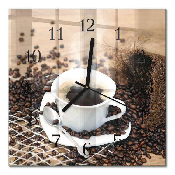 Wanduhr mit motiv quadratisch Eine Tasse Kaffee