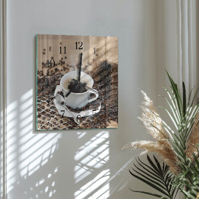 Wanduhr mit motiv quadratisch Eine Tasse Kaffee