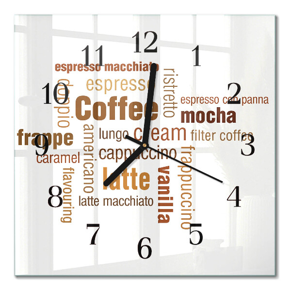 Quadratische wanduhr modern Kaffee