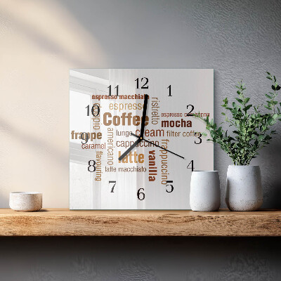 Quadratische wanduhr modern Kaffee