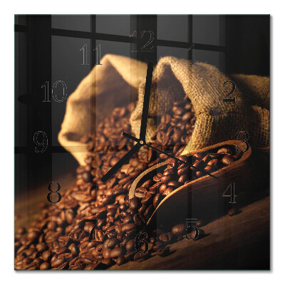 Wanduhr mit motiv quadratisch Kaffeebohnen