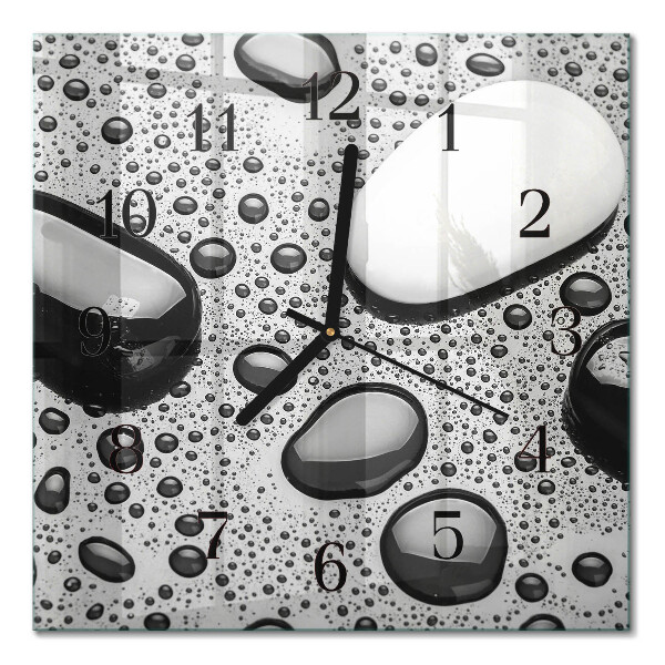 Quadratische wanduhr Steine
