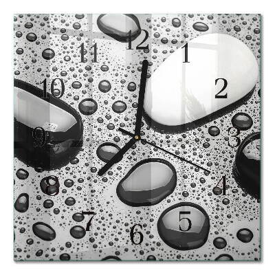 Quadratische wanduhr Steine